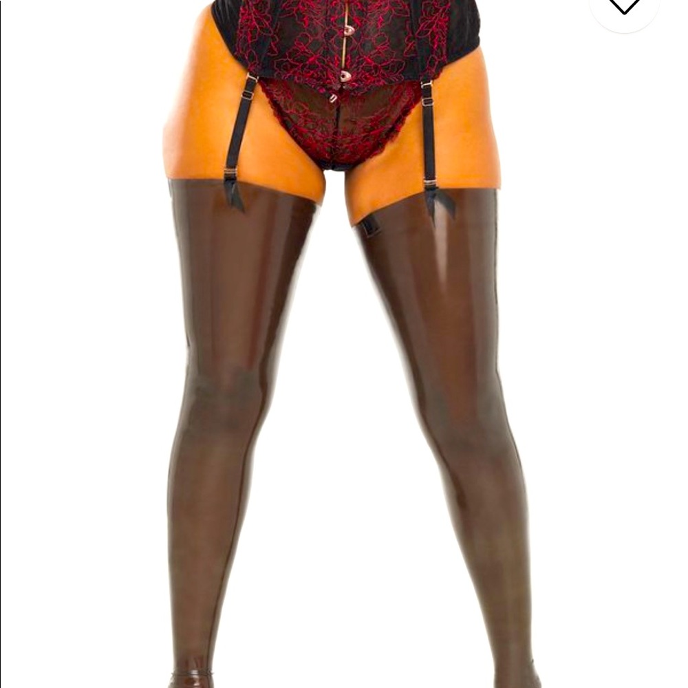 Skin Tight Stay-Up Latex Stockings 2x 3x